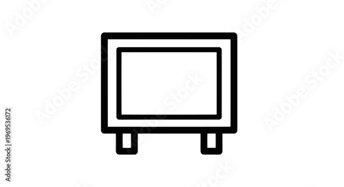 Simple black and white icon of a television set on a plain background.