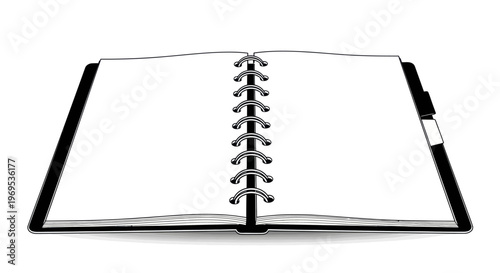 Blank Notebook with Black Binding.