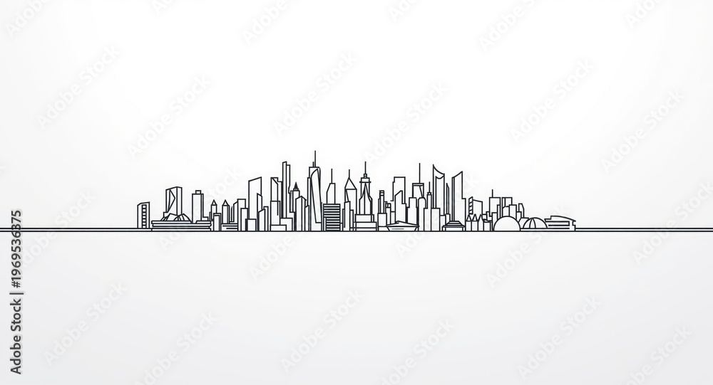 Fototapeta premium White background isolated metropolitan city outline
