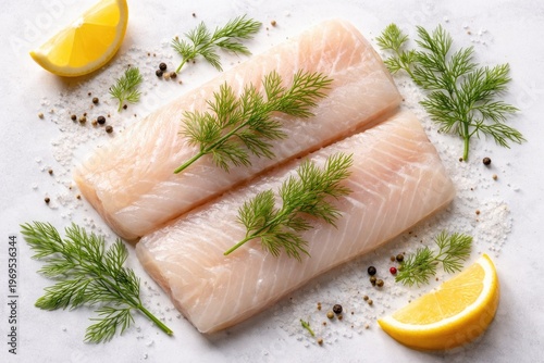Fresh Raw Cod Fillet Garnis...
