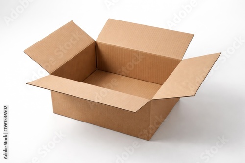 Open cardboard box with fla...