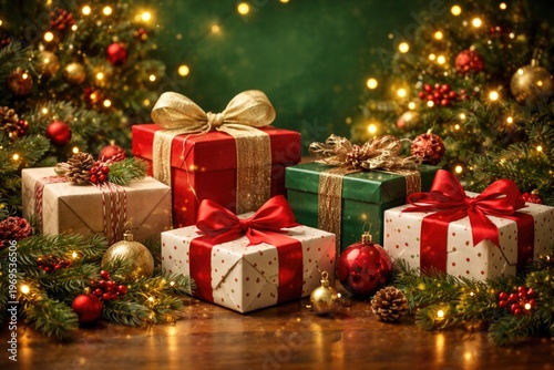 Festive Wrapped Presents Su...
