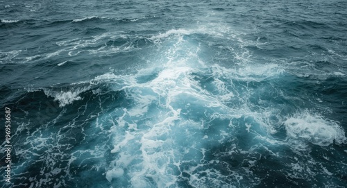 Turbulent ocean with waters...
