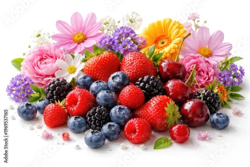 Fresh berries and colorful ...