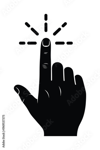 Vector of a hand with an extended index finger pointing upward