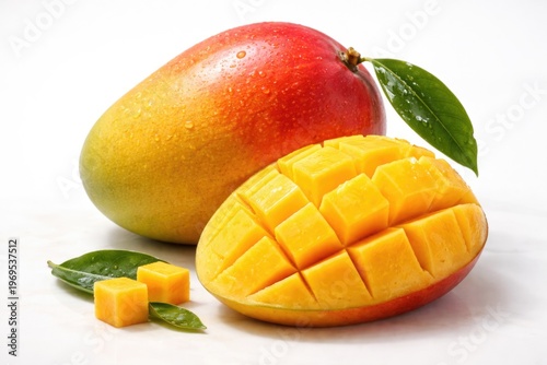 Fresh ripe mango on a clean...