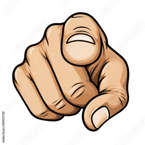 Fist with Index Finger Pointing Down