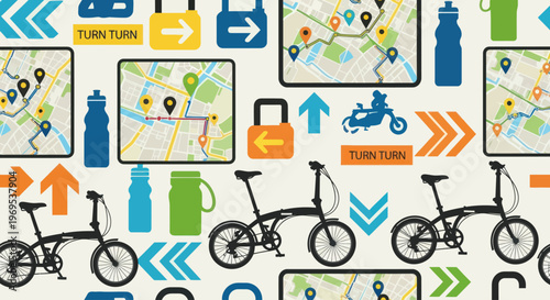 Bicycles in a row closeup.