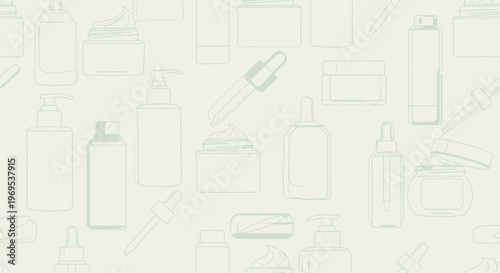 Cosmetic products on a table.