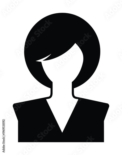 Vector of a woman with a sleek bob haircut and minimalist design