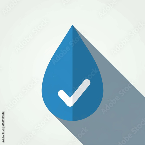 Blue Water Drop With White Check.