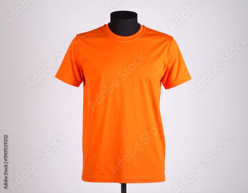 Vibrant Orange T Shirt Mockup Modern Apparel Branding View