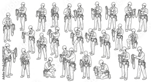 Collection of Hand-Drawn Figures in Various Poses.
