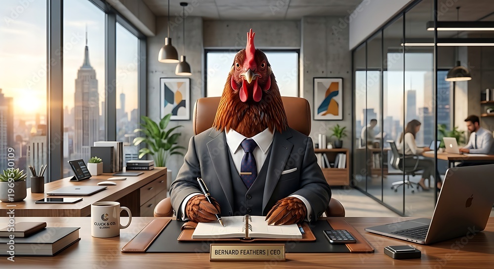 Obraz premium Bernard Feathers, the CEO Chicken