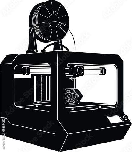 Vintage design illustration featuring an old sewing machine, a vintage cash register, a suitcase bag, and photography equipment symbols in a vector cartoon style