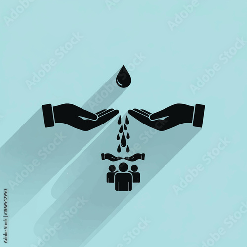 Hands holding water for people.