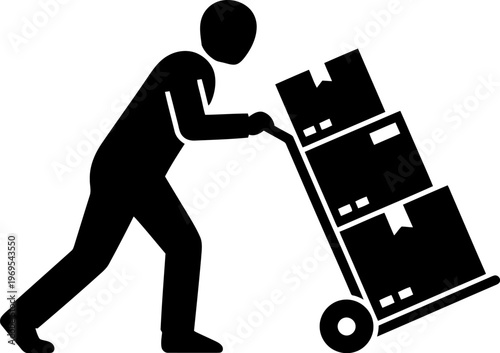 Labor Transport Silhouette Vector Illustration