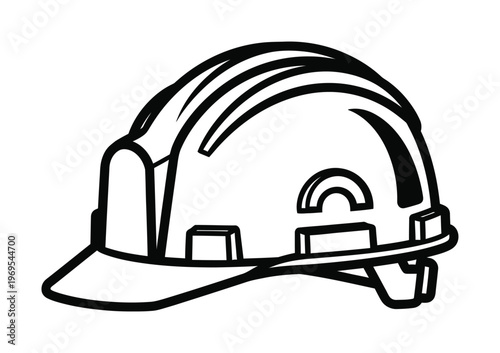 Vector of a hard hat featuring a sleek design with adjustable straps and cushioned interior