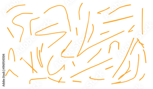 A vibrant yellow abstract line art vector graphic on a white background