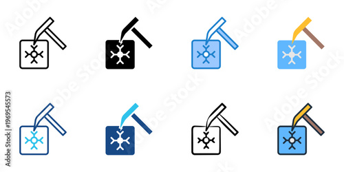 Icebreaker icons set multiple style collection. Editable stroke 
