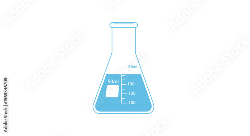 Laboratory glassware conical flask equipment.