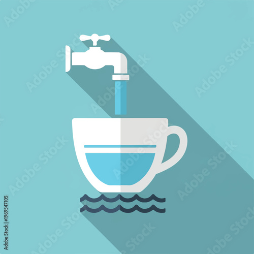 Water pouring into a cup.