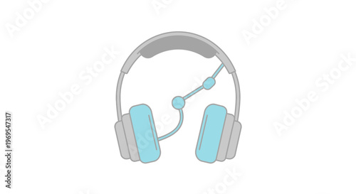 Blue and grey wireless headphones.