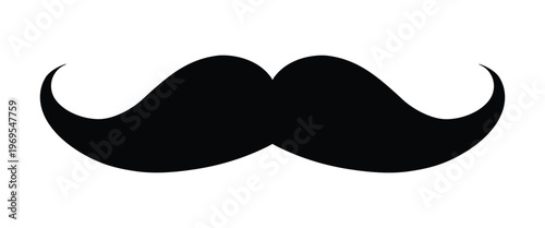 Mustache icon, Simple vector symbol of mustache. Transparent PNG