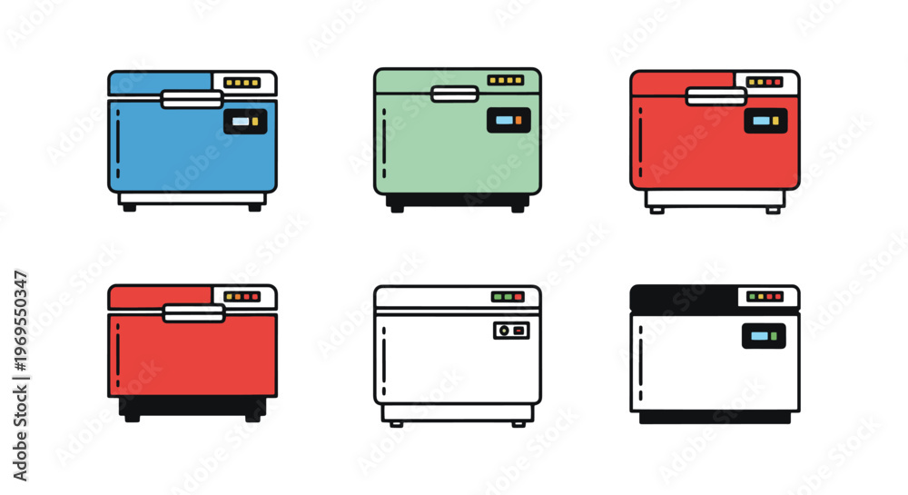 Obraz premium Medical Freezer Line art simple shapes illustration