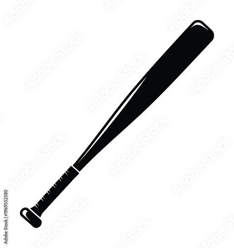 Vector of a sleek baseball bat with grip and smooth design