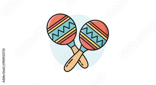 Colorful maracas musical instruments toy.