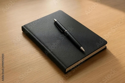 Professional Black Notebook and Pen