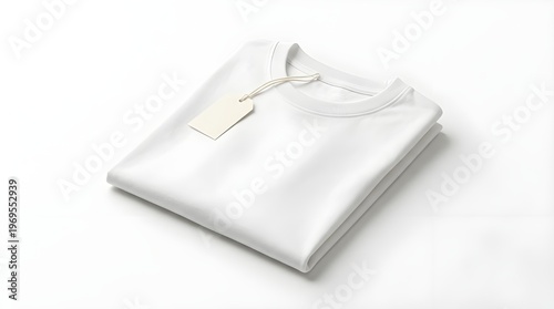 Folded Plain T-Shirt Isolated on White Background