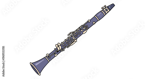 Purple Clarinet Musical Instrument Closeup.