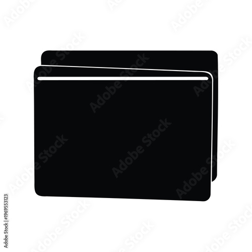 Simplified black folder graphic representation for file management and organization
