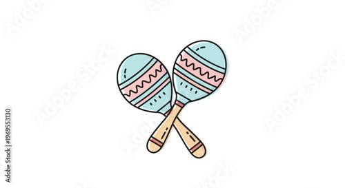 Colorful maracas musical instruments.