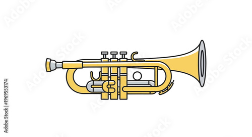 Brass Trumpet Musical Instrument Closeup.