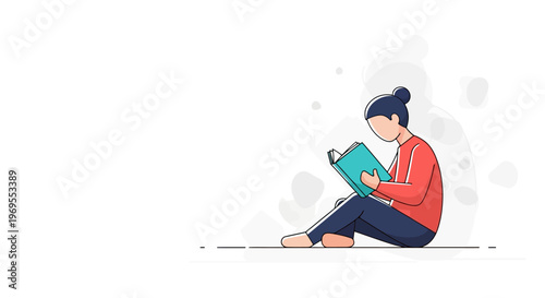 A person comfortably reading a book, enjoying a moment of quiet leisure and learning
