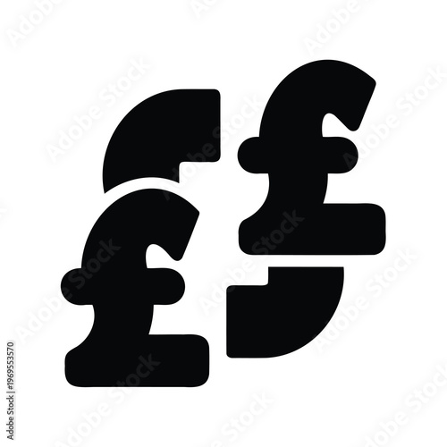 Exchange of Pounds Illustration Depicting Currency Transaction between United Kingdom