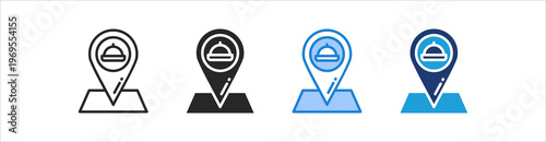 Restaurant Icon Set Multiple Style Vector Collection