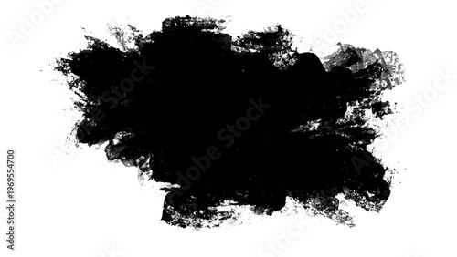 Foto Rough black ink splatter cloud shape on white