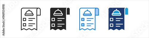 Bill Icon Set Multiple Style Vector Collection