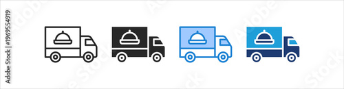 Delivery Truck Icon Set Multiple Style Vector Collection