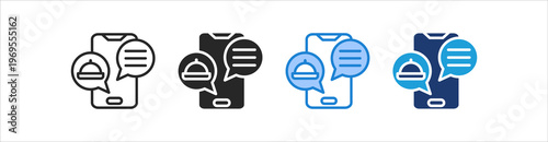 Chatting Icon Set Multiple Style Vector Collection