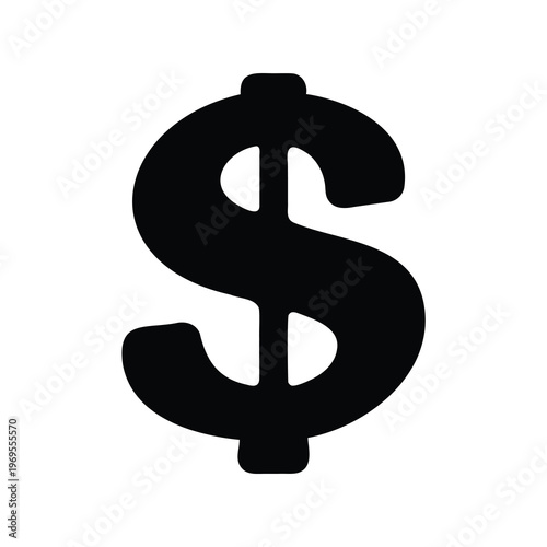 The American Dollar Sign Depicted in Bold Black on a White Backdrop