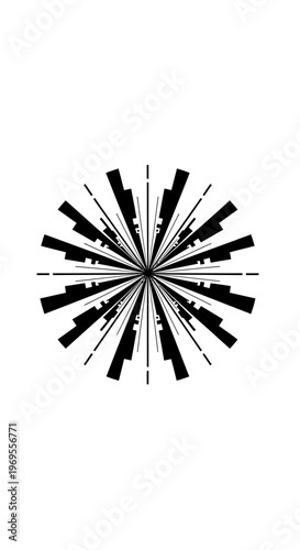 Black and white gun wheel design.