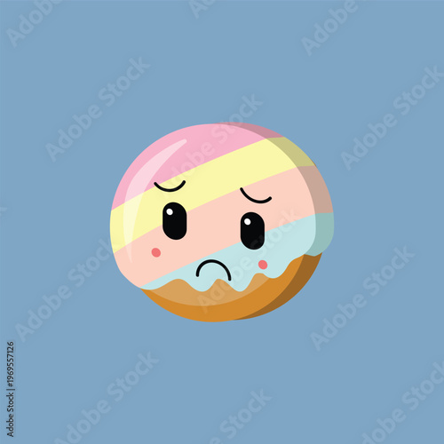 Sad Multicolored Cookie Emoji