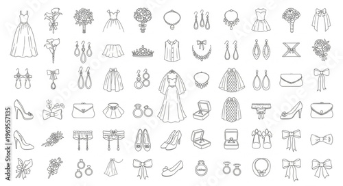 Collection of Hand-Drawn Icons Representing Various Concepts.
