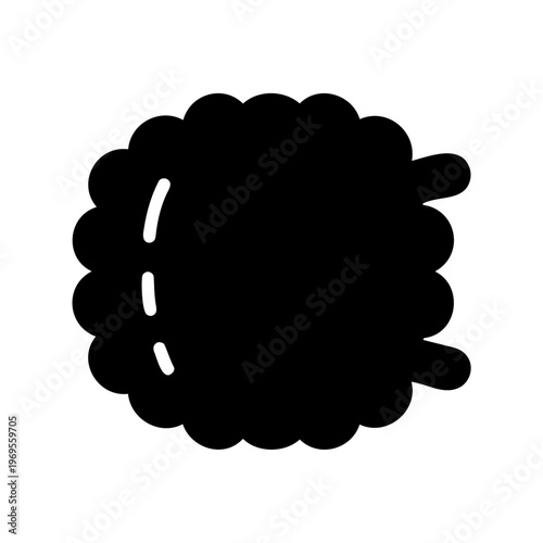 Stylized representation of the human large intestine in minimalist black and white
