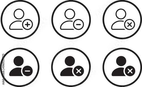 user avatar icon collection check plus minus cross exclamation badge